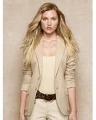 Ralph Lauren Blue Label Herringbone Linen Jacket - Lyst