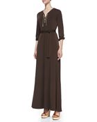 Michael Kors Michael Laceupfront Maxi Dress - Lyst