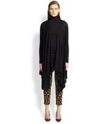 St. John Waterfall Draped Wool Cardigan - Lyst