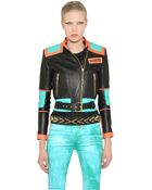 Balmain Nappa Leather Moto Jacket - Lyst