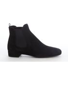 Prada Black Suede Square Toe Ankle Boots - Lyst