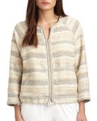 L'Agence Striped Drawstring Jacket - Lyst