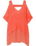 Mason by Michelle Mason Cutout Silk Top - Lyst