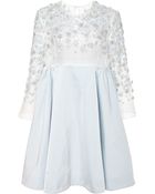 Honor Embroidered Organza And Taffeta Dress - Lyst