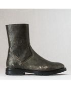 Ann Demeulemeester Bronze Textured Leather Ankle Boot - Lyst