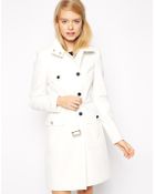 Asos Coat With Funnel Neck & Belt - Lyst