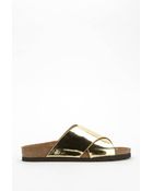Sam Edelman Adora Metallic Slide Sandal - Lyst