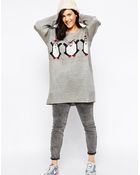 Praslin Plus Size Penguin Holidays Sweater - Lyst