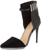 L.a.m.b. Tomas Mixed Leather And Suede Pump - Lyst