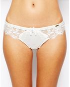 Ultimo Bridal Satin and Lace Thong - Lyst