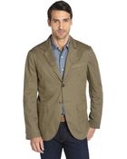 Brunello Cucinelli Green Khaki Cotton 2-Button Blazer - Lyst
