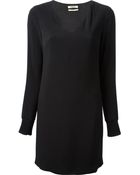 Pinko Short V-Neck Dress - Lyst