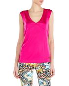Just Cavalli V-Neck Top - Lyst