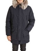 Closed Parka Removable Lining Hood In Navy - Lyst
