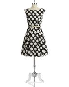 Eliza J Dotted Fit And Flare Dress - Lyst