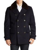 Vince Camuto Storm System Melton Pea Coat - Lyst
