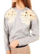 3.1 Phillip Lim Guipure Lace Embroidered Sweatshirt - Lyst