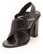 Tibi Cleo Cross Strap Sandals Black - Lyst