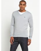 Lacoste Mens Vneck Jumper - Lyst