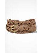 Express Braided Metallic Buckle Belt - Lyst