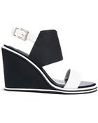 Senso Olive White Black Color Block Wedge Sandals - Lyst