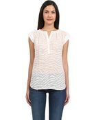 Rebecca Taylor Short Sleeve Zebra Top - Lyst