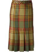 Céline Vintage Plaid Skirt - Lyst