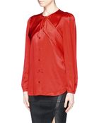 Givenchy Puff Shoulder Silk Blouse - Lyst