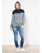 Violeta By Mango Contrast Flecked Sweater - Lyst