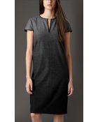 Burberry Dégradé Wool Blend Dress - Lyst