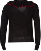 Rodarte Black Silk Chiffon Ruffled Blouse with Red Trim - Lyst