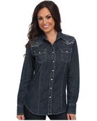 Ariat Studded Denim Shirt - Lyst