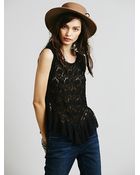 Free People Womens Dark Bloom Lace Tank - Lyst