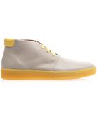 Jil Sander Contrast Sole Leather Trainers - Lyst