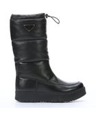 Prada Black Leather Moon Boots - Lyst