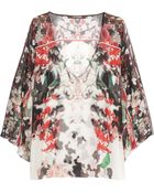 Roberto Cavalli Olimpia Floral-Print Silk-Georgette Top - Lyst