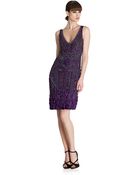 Theia Beaded Sheath Dress - Lyst