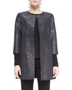 Eileen Fisher Iridescent Jacquard Long Jacket - Lyst