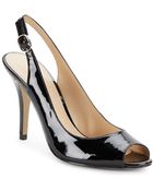 Enzo Angiolini Patent-Leather Slingback Pumps - Lyst