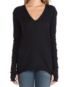 Enza Costa Cashmere Loose V Sweater - Lyst