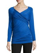 Donna Karan New York Crossover Ruched Jersey Tunic - Lyst