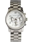 Michael Kors Silver Stainless Steel Chronograph Watch - Lyst