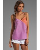 Tibi Colorblocked Silk Cami - Lyst