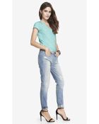 Express Mid Rise Rip And Repair Boyfriend Jean - Lyst