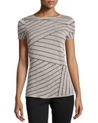 Lafayette 148 New York Asymmetric-Striped Knit Sweater - Lyst