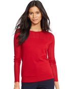 Lauren by Ralph Lauren Pointelle-Knit Sweater - Lyst
