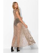 Kimchi Blue Tarnished Beaded Mesh Maxi Dress - Lyst