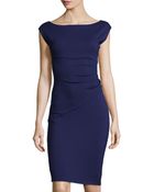 Diane von Furstenberg Boat-Neck Cap-Sleeve Dress - Lyst