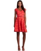 Donna Morgan Floral Eyelet Cap Sleeve Dress - Lyst