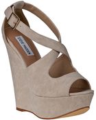 Steve Madden Xternal Wedge Sandal Bone Fabric - Lyst